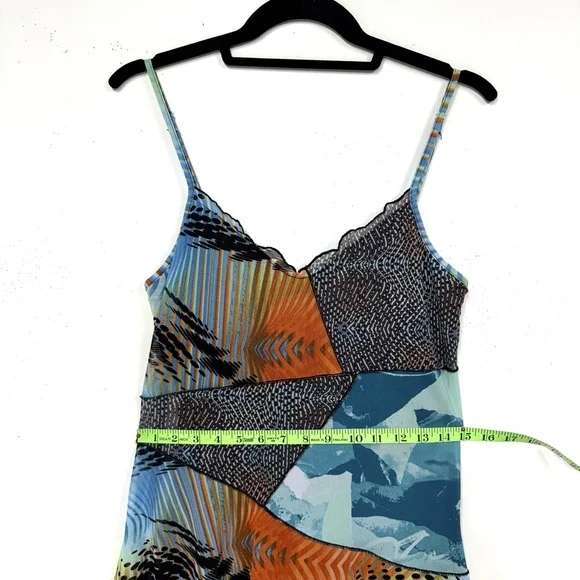 Forever 21 Patchwork Pattern Mini Party Dress, Sz Medium, Lightweight Colorful - Picture 9 of 12